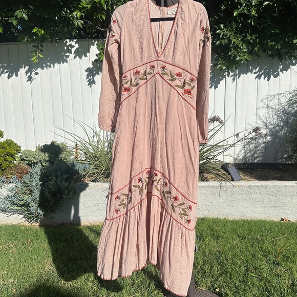 Chasing Unicorns Dresses & Skirts - Chasing Unicorns Peach Embroidered Dress